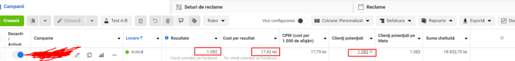 cat cost un lead pe Facebook